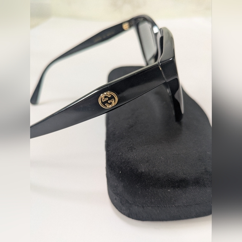 Gucci Women Square Sunglasses GG0800SA 001 Black/Grey Lens 56mm Authentic - Picture 4 of 10